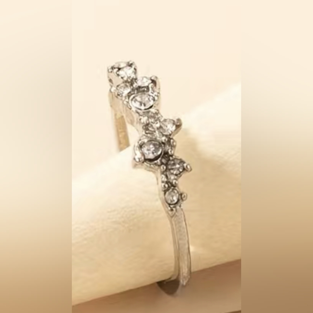 New Shiney Elegant Finger Ring with rhinestones, size 8, T1B7F